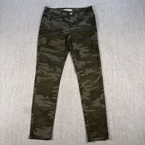Levi's 711 Skinny Jeans Size 26 (4) Camo Green Camouflage Stretch Denim Ankle